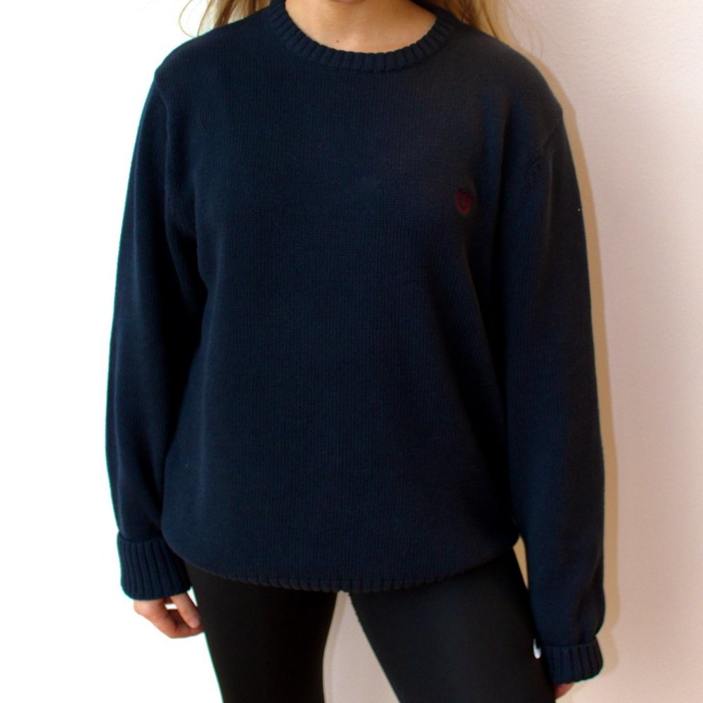 Chaps Cotton Cable Knit Sweater - Navy